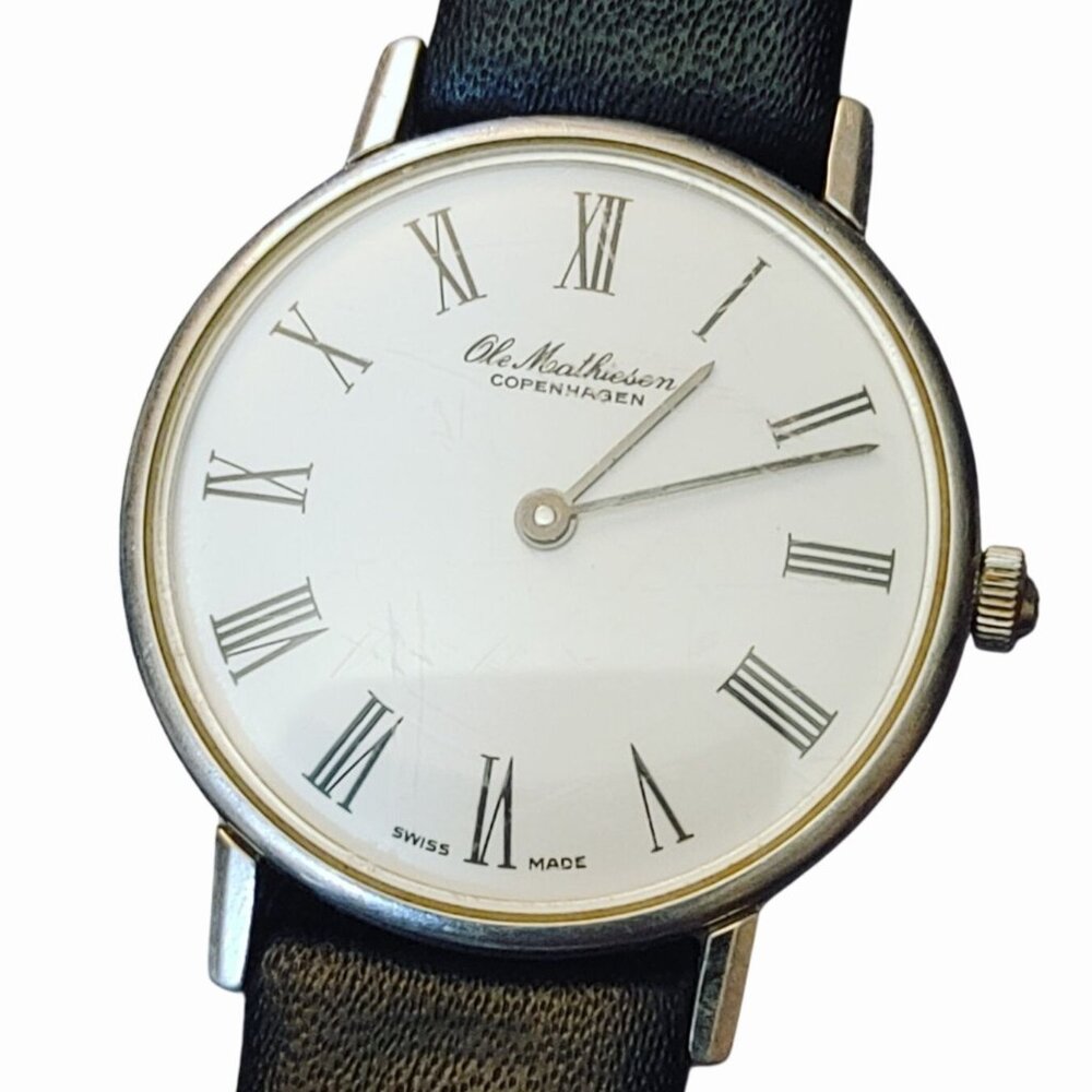 Ole Mathiesen Copenhagen Swiss Made Roman Numerals Watch Speidel Express Band